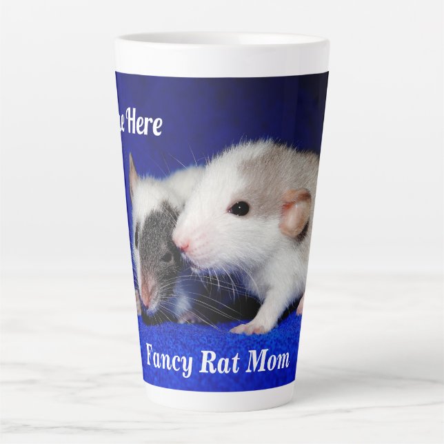 Caneca De Café Latte Pups De Rato De Pet De Rico Para Bebês Personaliza (Frente)