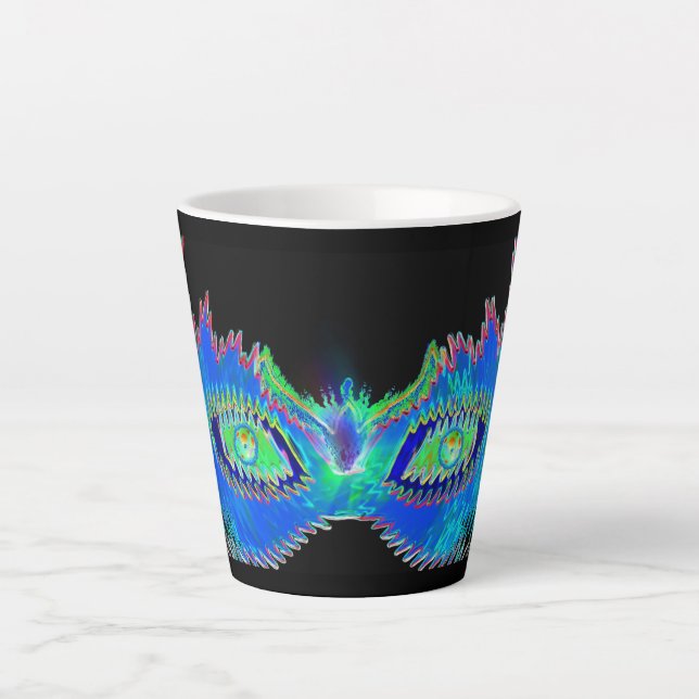 Caneca De Café Latte Purim פּוּרִים Vashti's mask futuristic crown (Frente)