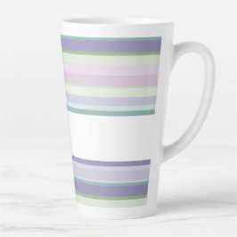 Caneca De Café Latte Purple, Neptune, sea green, and Lavender stripes