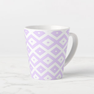 Caneca De Café Latte Púrpura e padrão de diamante branco