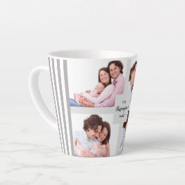 Caneca De Café Latte Quadro de Retângulo de Colagem de Fotos da Família