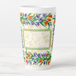 Caneca De Café Latte quadro floral