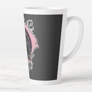 Caneca De Café Latte Quadro Rosa de gótico de Raven do
