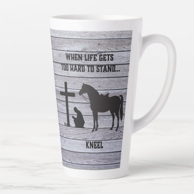 Caneca De Café Latte Quando a vida ganha duro, Kneel (Direita)