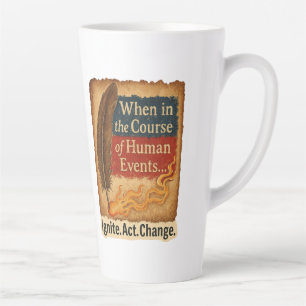 Caneca De Café Latte Quando no decorrer de eventos humanos - Quill Flam