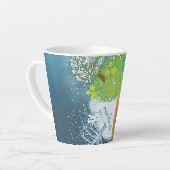 Caneca De Café Latte Quatro estações na Terra (Ângulo esquerdo)