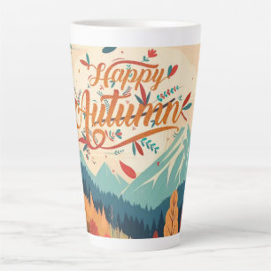 Caneca De Café Latte Queda/outono/folhas/cor