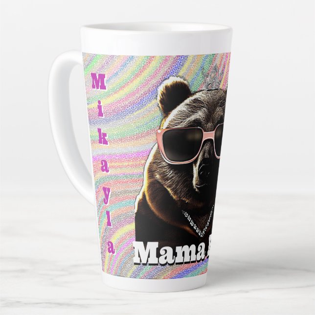 Caneca De Café Latte Queen Mama Bear (Ângulo esquerdo)