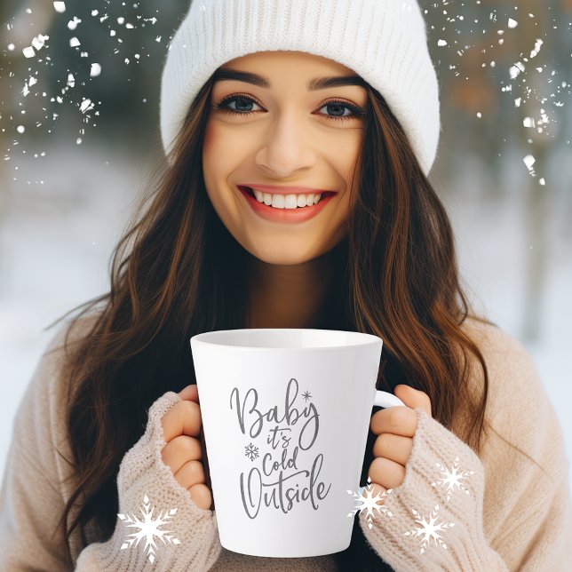 Caneca De Café Latte Querida, está frio fora do Natal moderno (Criador carregado)