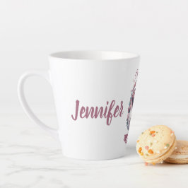 Caneca De Café Latte Querida mãe, beijo de filha, melhor presente nunca