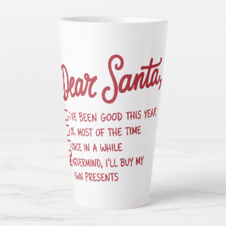 Caneca De Café Latte Querido Papai Noel - Design de Natal