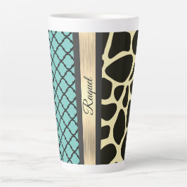 Caneca De Café Latte Quic Quartrefoil Girafa Impressão Personalizado