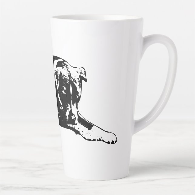 Caneca De Café Latte Quieto Cachorro de Vigia (Direita)