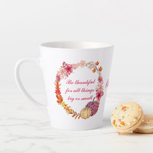 Caneca De Café Latte Quitação de Fall Wreath