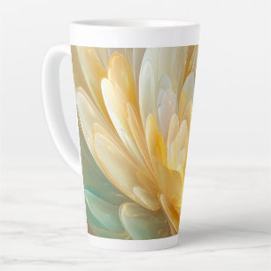 Caneca De Café Latte Radiação Serena de Camadas de Pétalas Douradas e Á