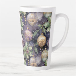 Caneca De Café Latte Radiância do luxo: Púrpura e Dourada Esplendo de N