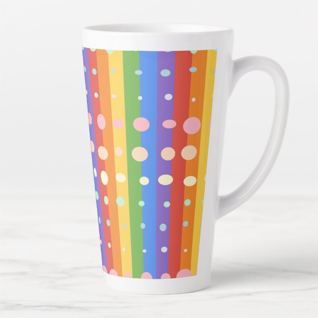 CANECA DE CAFÉ LATTE RAINBOW DOT SRIPES (Direita)