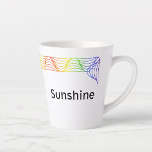Caneca De Café Latte Rainbow Heat Wave Personalizou Latte Mug