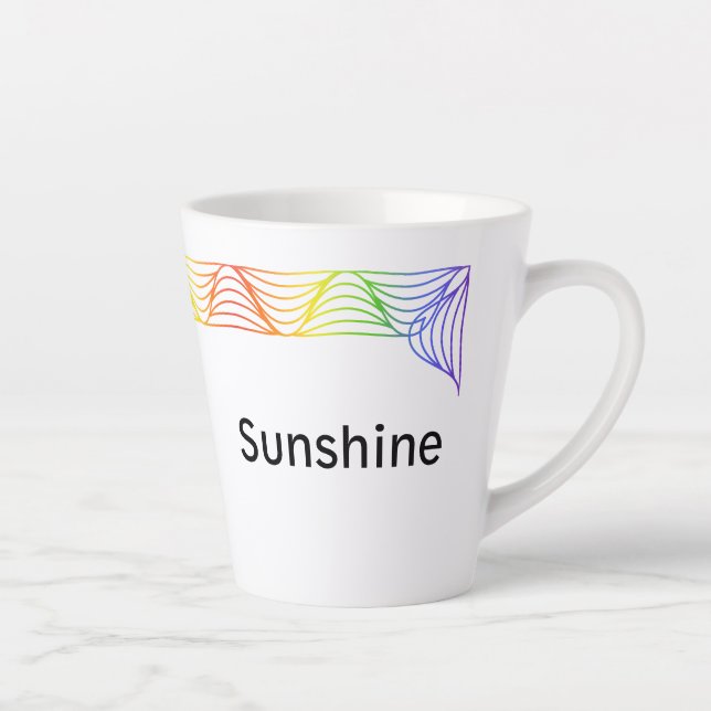 Caneca De Café Latte Rainbow Heat Wave Personalizou Latte Mug (Direita)