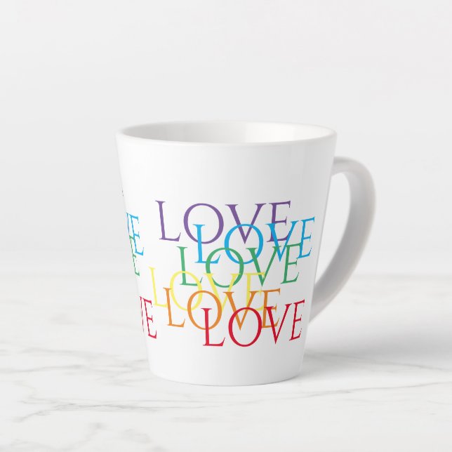Caneca De Café Latte RAINBOW LOVE Latte Mug (Ângulo direito)