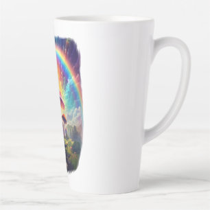 Caneca De Café Latte Rainbow Sky Mushroom Latte Mug