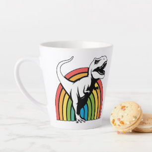Caneca De Café Latte Rainbow T Rex