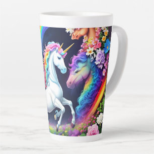 Caneca De Café Latte Rainbow Unicorn One