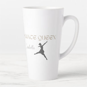 Caneca De Café Latte Rainha da Dança Personalizada, Presente ou Dela, B
