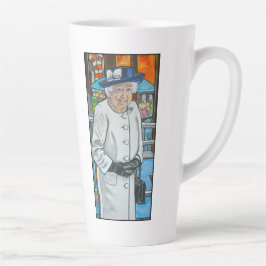 Caneca De Café Latte Rainha Elizabeth na Estação Paddington