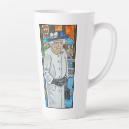 Caneca De Café Latte Rainha Elizabeth na Estação Paddington