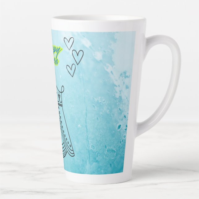 Caneca De Café Latte Rainha Feliz (Direita)