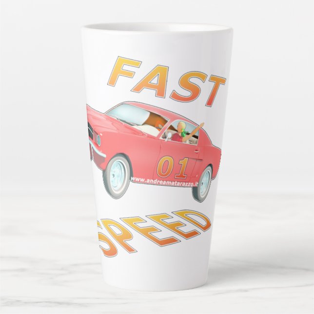 Caneca De Café Latte Rápido e Rápido - Furioso 01 (Frente)