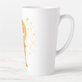 Caneca De Café Latte Raposa do Deserto Celestial - Lua e Estrelas Cósmi