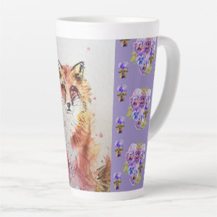Caneca De Café Latte Raposa Vermelha Coca-Cola Pansias Roxo Latte