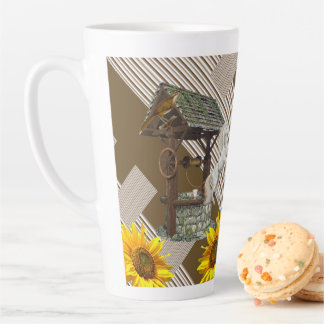 Caneca De Café Latte Rastreio de Girassol Cão-de-Obra Latte