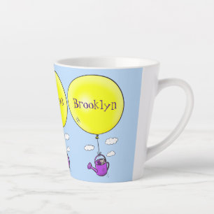 Caneca De Café Latte Rato bonito em água pode com desenho animado de ba