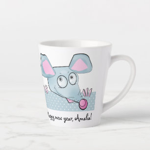 Caneca De Café Latte Rato de desenho animado bonito Crianças do símbolo