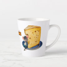 Rato de desenho apaixonado por uma fatia de queijo