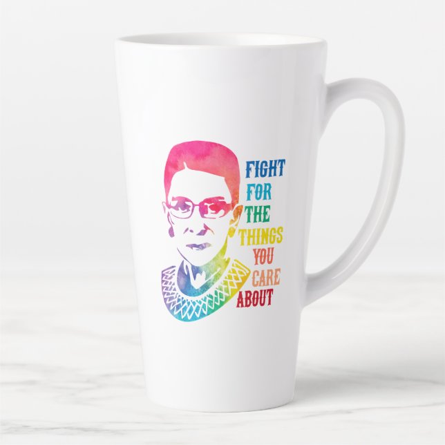 Caneca De Café Latte RBG Luta Pelas Coisas Que Você Se Importa (Direita)