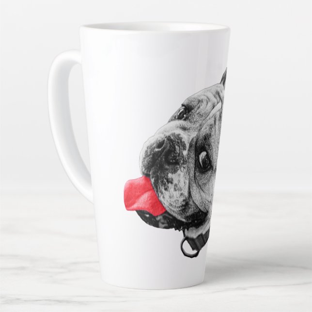 Caneca De Café Latte Real Bulldog Pop (Ângulo esquerdo)
