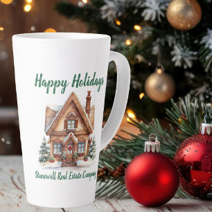 Caneca De Café Latte Real Personalizado da Casa de Natal Bonito