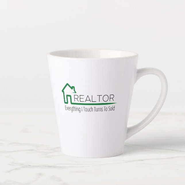 Caneca De Café Latte Realtor - Tudo que toco é vendido (Direita)