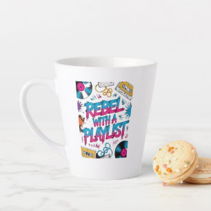Caneca De Café Latte Rebelde Com Uma Playlist – Amante de Música Retrô