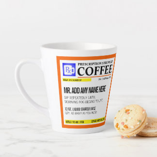 Caneca De Café Latte Receita Engraçada Personalizada Latte Mug