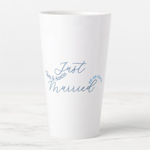 Caneca De Café Latte Recém-casados adicionar nome do casal data ano sim