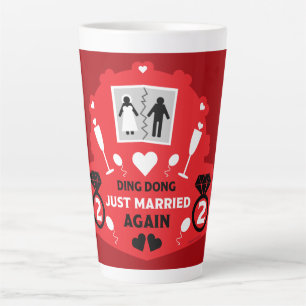 Caneca De Café Latte Recem casados engraçado novamente