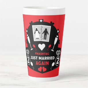 Caneca De Café Latte Recem casados engraçado novamente