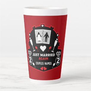Caneca De Café Latte Recem casados engraçado novamente
