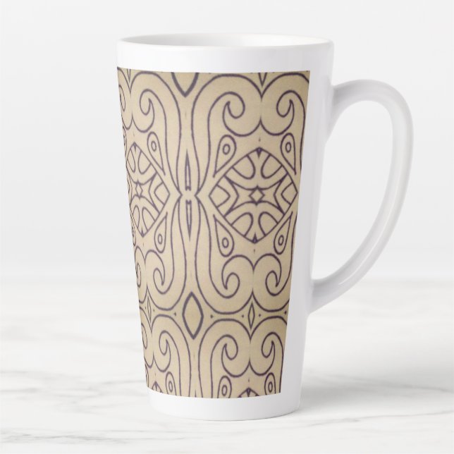 Caneca De Café Latte Recoleta de design abstrato (Direita)