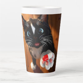 Caneca De Café Latte Recupere-se Logo | Gato Carinhoso
